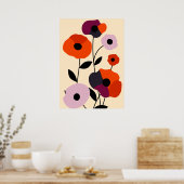 ポピーミニマル開花 ポスター (キッチン)