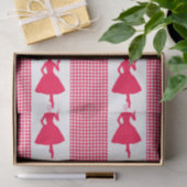 ポピーモダンと千鳥格子のファッションのシルエット 薄葉紙 (ギフト)