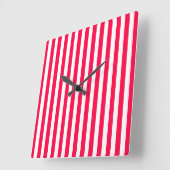 ポピーモダンストライプ スクエア壁時計 (傾斜)