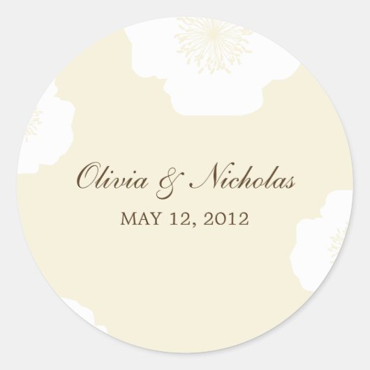 ポピーモダンスFavorスタンプ – Almond ラウンドシール (正面)