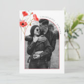 ポピーモダンレッドフラワーアーチフォト結婚ズ 招待状 (スタンド正面)