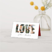 ポピーモダンレッド結婚の写真 プレイスカード (裏面)