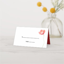 ポピーモダンレッド結婚の写真 プレイスカード