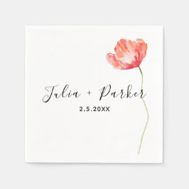 ポピーモダン・レッド結婚ズ スタンダードカクテルナプキン