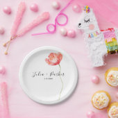 ポピーモダン・レッド結婚ズ ペーパープレート (パーティー)