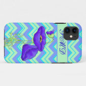 ポピーモノグラムターコイズ&グリーンシェブロンジザグザグ Case-Mate iPhoneケース (裏面(横))