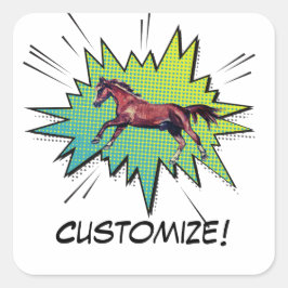 ポピーランニングス漫画馬 スクエアシール