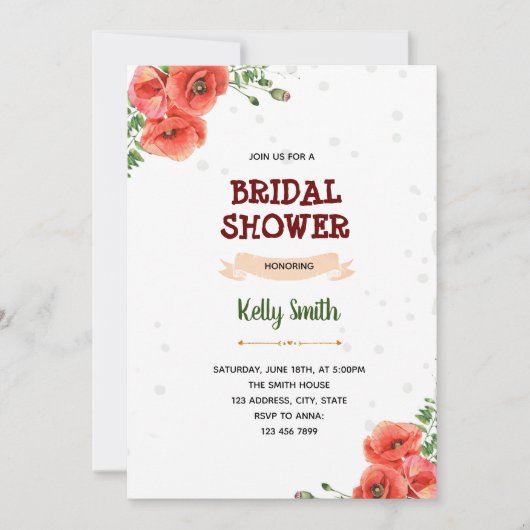 ポピーレッドのテーマパーティー 招待状 (正面)