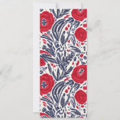 ポピーレッド・ホワイト・アンド・ブルージェネリックパーティ 招待状 (裏面)