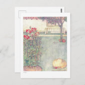 ポピーヴィンテージ子供のイラストレーションはがき ポストカード (正面/裏面)