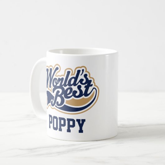 ポピー世界の最高の祖父ギフト コーヒーマグカップ (正面左)