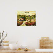 ポピー付きトスカーナ道 ポスター (キッチン)