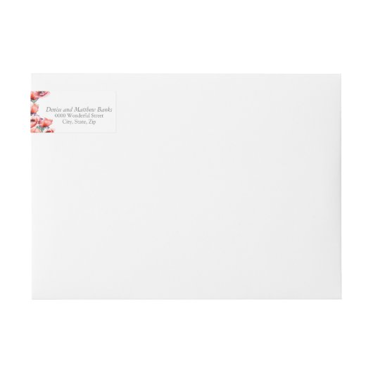 ポピー住所 シール ラップアラウンドラベル (正面)