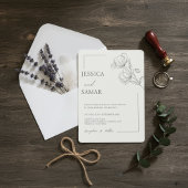 ポピー入り開花結婚式招待状 招待状