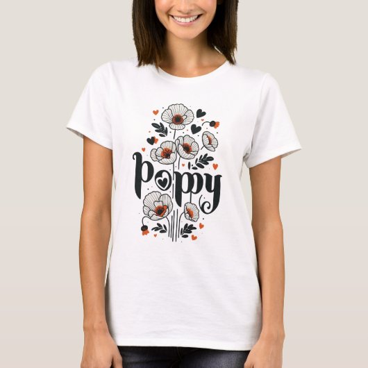 ポピー名1 Tシャツ (正面)