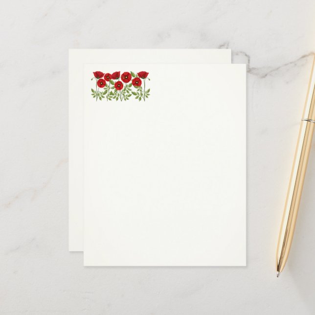 ポピー咲く楽しい夏の花 (正面/裏面インサイチュ)