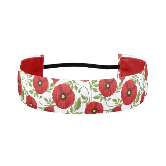 ポピー咲く楽しい夏の花 アスレチックヘッドバンド (正面)