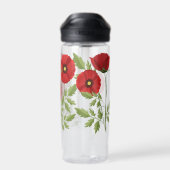 ポピー咲く楽しい夏の花 ウォーターボトル (背面)