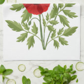 ポピー咲く楽しい夏の花 キッチンタオル (折り畳み)