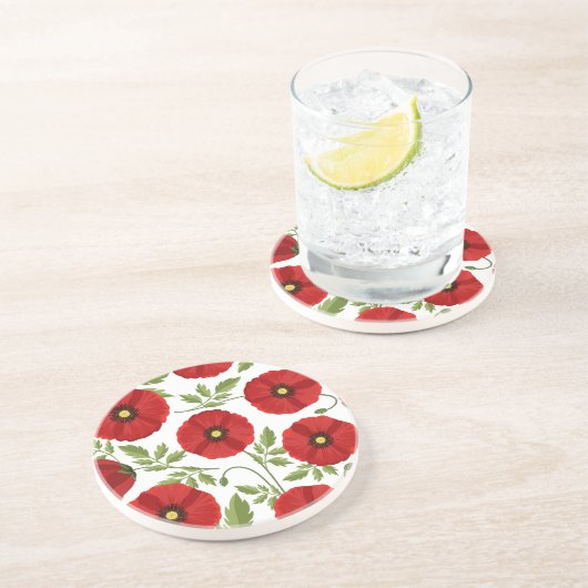 ポピー咲く楽しい夏の花 コースター (側面)