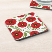 ポピー咲く楽しい夏の花 コースター (左側)