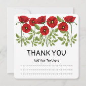 ポピー咲く楽しい夏の花 サンキューカード (正面)