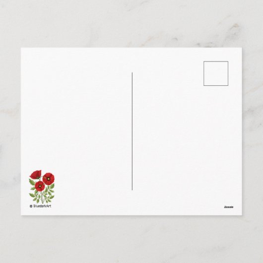 ポピー咲く楽しい夏の花 シーズンポストカード (裏面)