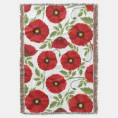 ポピー咲く楽しい夏の花 スローブランケット (正面縦)