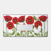 ポピー咲く楽しい夏の花 デスクマット (キーボード&マウス)