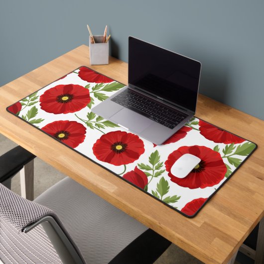 ポピー咲く楽しい夏の花 デスクマット (オフィス2)