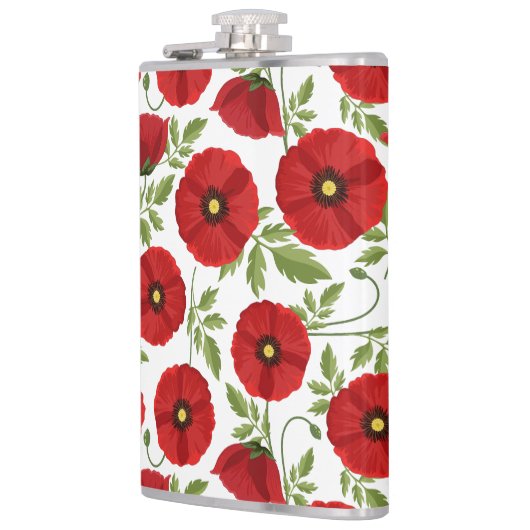 ポピー咲く楽しい夏の花 フラスク (左)