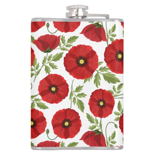ポピー咲く楽しい夏の花 フラスク (裏面)