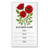 ポピー咲く楽しい夏の花 マグネット名刺 (正面縦)
