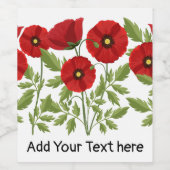 ポピー咲く楽しい夏の花 ワインラベル (シングルラベル)