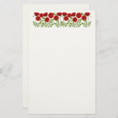 ポピー咲く楽しい夏の花 便箋 (正面/裏面)