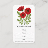 ポピー咲く楽しい夏の花 名刺 (正面)