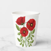 ポピー咲く楽しい夏の花 紙コップ (裏面)