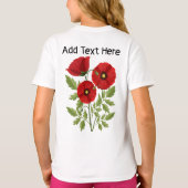 ポピー咲く楽しい夏の花 Tシャツ (裏面)