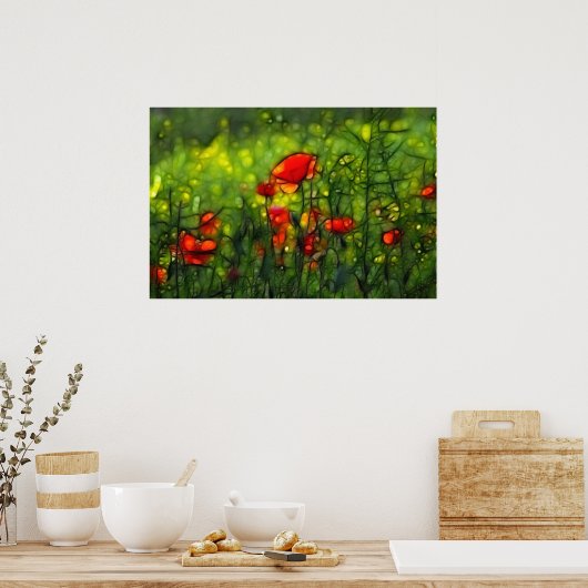 ポピー場 ポスター (キッチン)