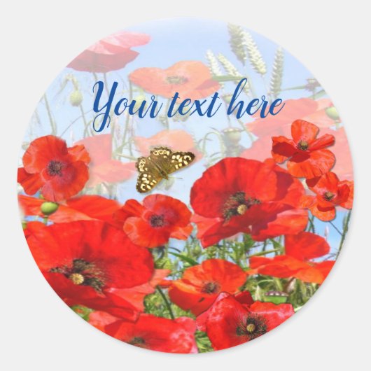ポピー場 ラウンドシール (正面)