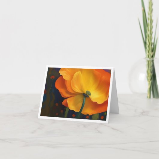 ポピー夢の折り畳みノートカード サンキューカード (正面)