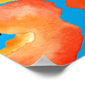 ポピー大きな花アート赤オレンジ ポスター (角)