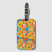 ポピー大きな花アート赤オレンジ ラゲッジタグ (正面縦)