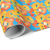 ポピー大きな花アート赤オレンジ ラッピングペーパー (ロールコーナー)