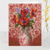 ポピー大グリーティングカード カード (黄色い花)