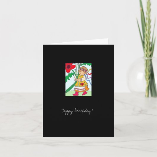 ポピー女の子ハッピーバースデー! カード (正面)