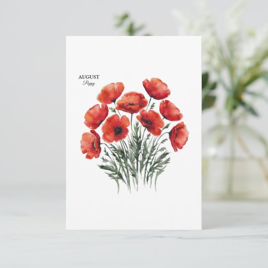 ポピー威厳がある開花-パーソナライズされた誕生日プレゼント (スタンド正面)
