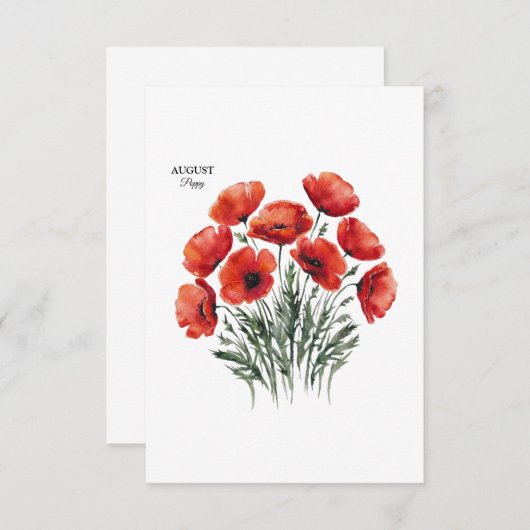 ポピー威厳がある開花-パーソナライズされた誕生日プレゼント (正面/裏面)