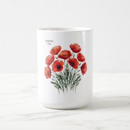 ポピー威厳がある開花-パーソナライズされた誕生日プレゼント コーヒーマグカップ
