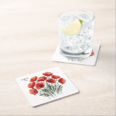 ポピー威厳がある開花-パーソナライズされた誕生日プレゼント スクエアペーパーコースター (インサイチュ)